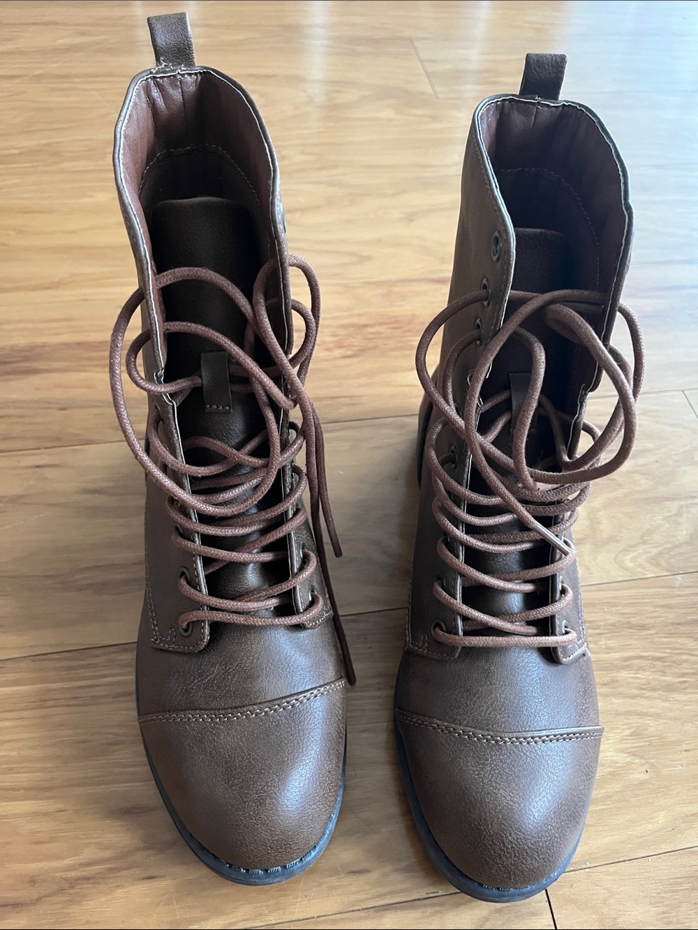 Metaphor Brown Lace-Up Combat Boots